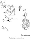 Flywheel and Blower Housing Diagram and Parts List for 20814 230000001-230999999 - 2003 Toro Lawn Mower