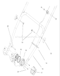 Lower Handle and Adjusting Knob Assembly Diagram and Parts List for 20816 220000001-220999999 - 2002 Toro Lawn Mower