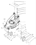 H.O.C and Wheel Assembly Diagram and Parts List for 20816 230000001-230999999 - 2003 Toro Lawn Mower