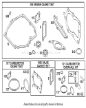 Gasket Assembly Diagram and Parts List for 20816 240000001-240999999 - 2004 Toro Lawn Mower