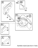 Muffler and Fuel Tank Diagram and Parts List for 20817 210001001-210999999 - 2001 Toro Lawn Mower