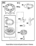 Starter Assembly Diagram and Parts List for 20817 210001001-210999999 - 2001 Toro Lawn Mower