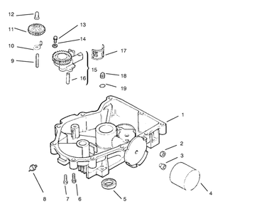 Oil Pan/Lubrication Diagram and Parts List for 72102 8900001 - 8900399 Toro Lawn Tractor