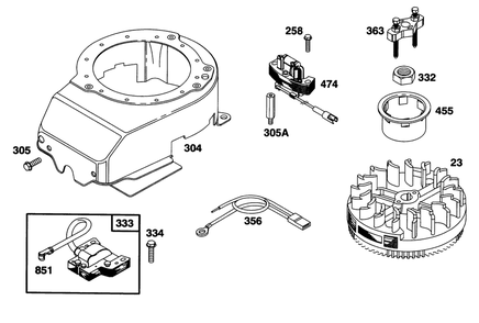 Engine Briggs & Stratton Model 128807-0658-01 Diagram and Parts List for 20463 5900001 - 5999999 Toro Lawn Mower