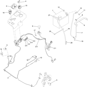 Electrical System Assembly Diagram and Parts List for 74902TE (316000001-316999999)(2016) Toro Lawn Mower
