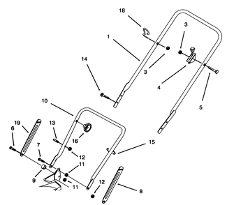 Handle Assembly Diagram and Parts List for 20435 49000001 - 49999999 Toro Lawn Mower