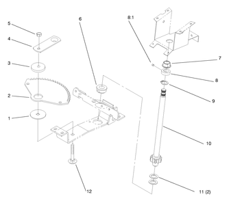 Lower Steering Diagram and Parts List for 72102 8900001 - 8900399 Toro Lawn Tractor
