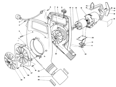 Blower Assembly Diagram and Parts List for 51530 5000001 - 5999999 Toro Leaf Blower / Vacuum