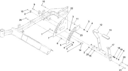 Height-Of-Cut Assembly Diagram and Parts List for 74411 (250000001-250999999)(2005) Toro Lawn Mower