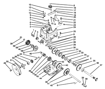 Transmission Assembly No. 66-8030 Diagram and Parts List for 38570 4900001 - 4999999 Toro Snow Blower