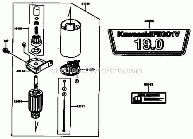 Starter/Decal Kawasaki Fh601v-Ds06 Diagram and Parts List for 74179 230007001-230999999 Toro Lawn Mower