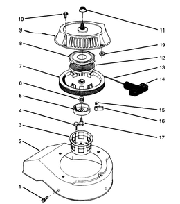 Recoil Starter Assembly Model No. 47ps5-4 Diagram and Parts List for 38180 6900001 - 6999999 Toro Snow Blower