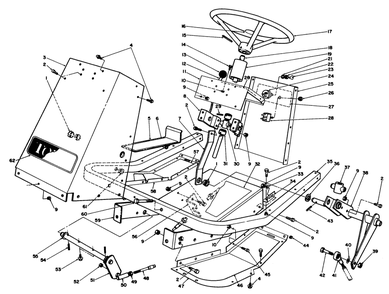 Frame & Steering Assembly Diagram and Parts List for 30754 5000001 - 5999999 Toro Lawn Tractor