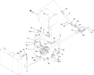 Pump Assembly Diagram and Parts List for 25403 408000000 - 999999999 Toro Lawn Tractor Accessories
