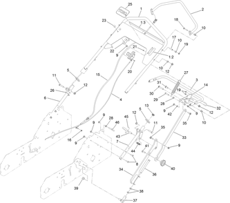 Handle Assembly Diagram and Parts List for 33515 406000000 - 999999999 Toro Aerator