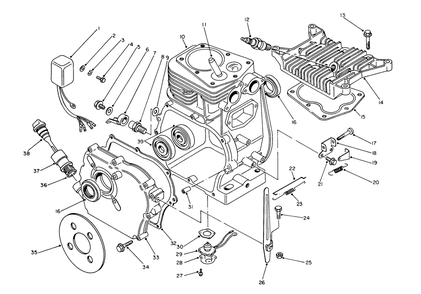 Engine Assembly Diagram and Parts List for 62018 3000001 - 3999999 Toro Generator