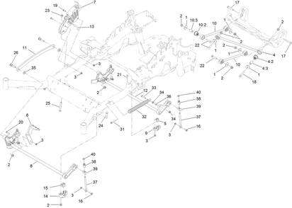 Part Location Diagram of 116-1771-03 Toro DECK LIFT-FRONT
