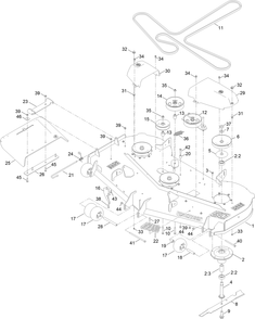 60 Inch Deck Assembly Diagram and Parts List for 76610 400000000 - 417419999 Toro Lawn Tractor