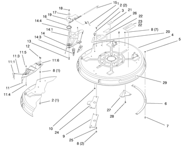 Deck Assembly (32" Cutting Unit) Diagram and Parts List for 71188 7900001 - 7999999 Toro Lawn Tractor