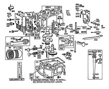 Engine Briggs & Stratton Model 191707-5816-01 (Model 57300)(Continued) Diagram and Parts List for 57360 5000001 - 5999999 Toro Lawn Tractor