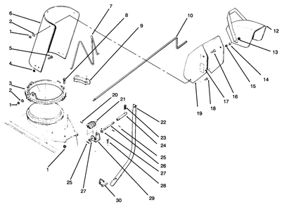 Part Location Diagram of 94-1833-03 Toro Chute-Upper Discharge (Incl. Ref. #17)