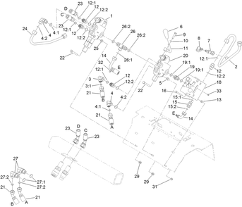 Selector Valve And Auxiliary Valve Assembly Diagram and Parts List for 22337CP 410400000 - 999999999 Toro Lawn Tractor Accessories