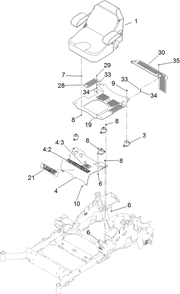 Seat Mounting Assembly Diagram and Parts List for 74925TE (311000001-311999999)(2011) Toro Lawn Mower