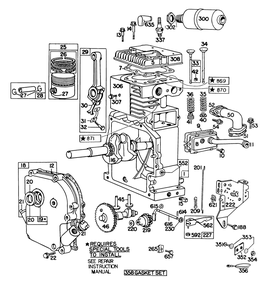 Engine Briggs & Stratton Model No. 190402 Type 0989-01 (8 H.P. Snowthrower Model 38150) Diagram and Parts List for 38150 9000001 - 9999999 Toro Snow Blower