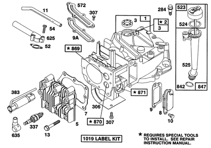 Engine Briggs & Stratton Model 124707-3185-01 Diagram and Parts List for 20322 2000001 - 2999999 Toro Lawn Mower