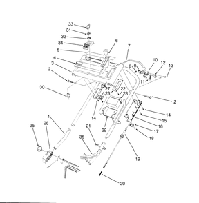 S. P. Handle Assembly Diagram and Parts List for 20925B 0000001 - 0999999 Toro Lawn Mower