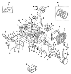 Section 9-Engine Cylinder Block Diagram and Parts List for Y1-16OE01  Toro Lawn Tractor