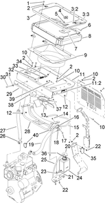 Part Location Diagram of 107-7718 Toro Fan Mounting Plate Assembly