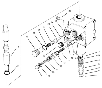 Valve Assembly No. 54-0090 Diagram and Parts List for 30611 690001 - 699999 Toro Lawn Tractor
