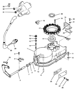 Gearcase & Ignition Assembly Diagram and Parts List for 74041 39000001 - 39999999 Toro Lawn Tractor