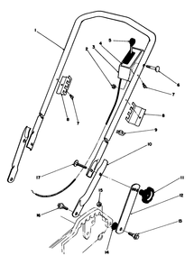 Handle Assembly Diagram and Parts List for 20745 4000001 - 4999999 Toro Lawn Mower