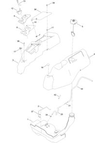 Body Styling And Fuel Pod Assembly Diagram and Parts List for 75305 409440000 - 411456237 Toro Lawn Tractor