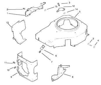 Blower Housing & Baffles Diagram and Parts List for 72064 8900600 - 8999999 Toro Lawn Tractor