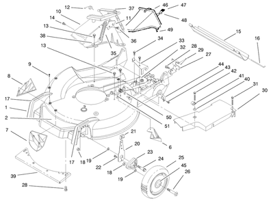 Housing Assembly Diagram and Parts List for 20778 7900001 - 7999999 Toro Lawn Mower
