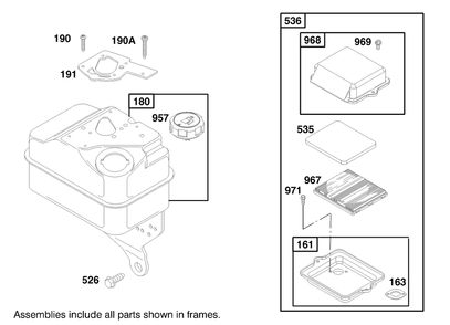 Engine Briggs & Stratton Model 92252-0129-02 Diagram and Parts List for 62063 790001 - 799999 Toro Aerator