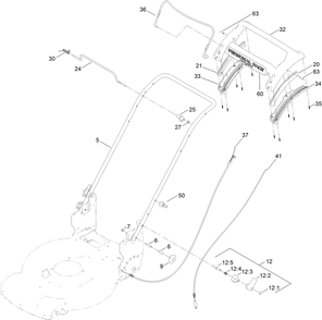 Handle Assembly Diagram and Parts List for 21466T 411873608 - 999999999 Toro Lawn Mower