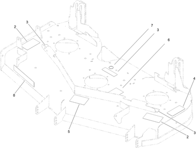 Deck Decal Assembly Diagram and Parts List for 74141TE (312000001-312999999)(2012) Toro Lawn Mower