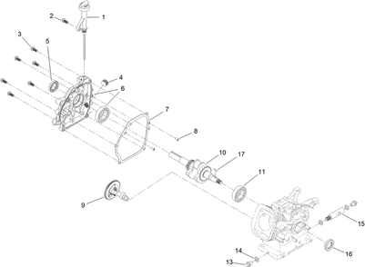 Crankcase Assembly Diagram and Parts List for 38814 409000000 - 411499999 Toro Snow Blower