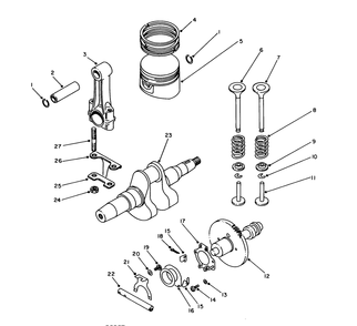 Crankshaft Assembly Diagram and Parts List for 62040 7000001 - 7999999 Toro Generator