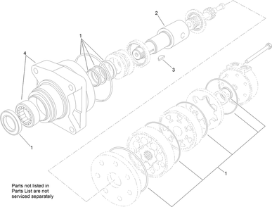 Hydraulic Motor Assembly No. 130-7729 Diagram and Parts List for 22327HD 401900000 - 401999999 Toro Lawn Tractor Accessories