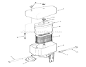 14hp Engine Air Cleaner Assembly Diagram and Parts List for 22-14OE01 1000001-1999999 - 1991 Toro Lawn Tractor