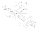 Front Axle Assembly Diagram and Parts List for 22-14OE01 1000001-1999999 - 1991 Toro Lawn Tractor