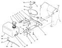 Fuel Tank And Steering Bracket Assembly Diagram and Parts List for 22-14OE02 2000001-2999999 - 1992 Toro Lawn Tractor