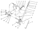 Lift Bar Linkage Assembly Diagram and Parts List for 22-14OE02 2000001-2999999 - 1992 Toro Lawn Tractor