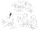 Attachment Lift And Mower Belt Tensioner Diagram and Parts List for 22-17KE02 1989 Toro Lawn Tractor