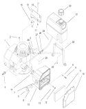 Fuel Tank and Bracket Assembly Diagram and Parts List for 22043 230000001-230999999 - 2003 Toro Lawn Mower